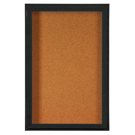 United Visual Products Indoor Enclosed Combo Board, 72"x36", Satin Frame/Blue & Pumice UVCB7236-BLUE-PUMICE
